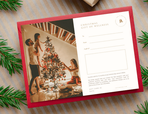 Christmas spa gift card occasion at Carisma Spa Malta