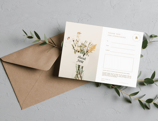 Thank You spa gift card occasion at Carisma Spa Malta
