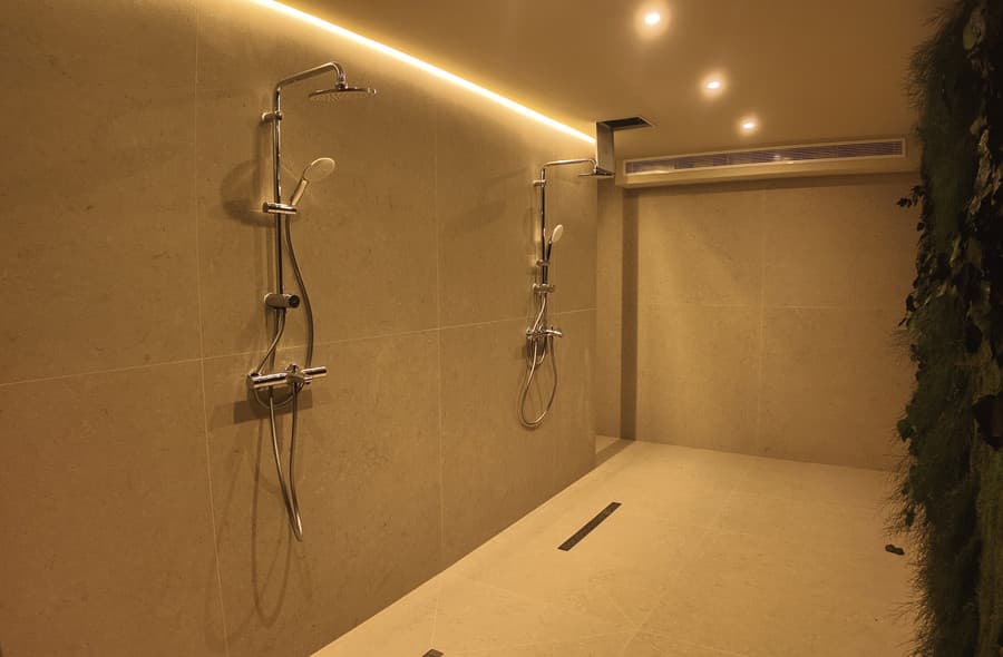 Showers at Carisma Spa, Novotel Malta Sliema