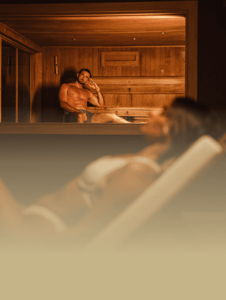 Couple relaxing in the sauna spa facilities at Carisma Spa Malta